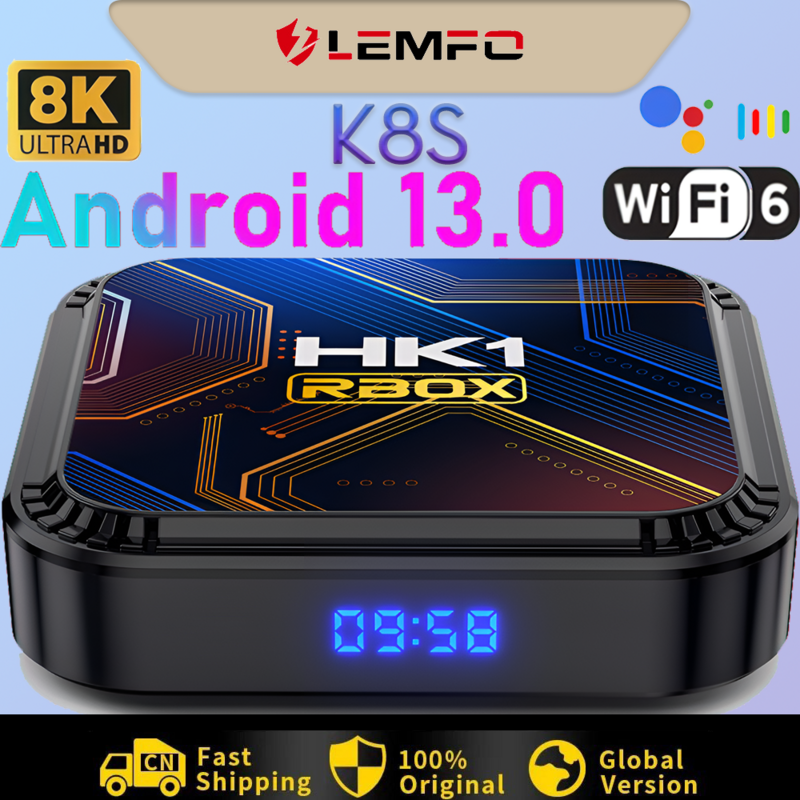 LEMFO 2024 미디어 플레이어 셋톱 박스, HK1RBOX K8S 스마트 TV 박스, 안드로이드 13, RK3528, 64G, 8K HDR10, WIFI6, PK DQ08, H96, X96