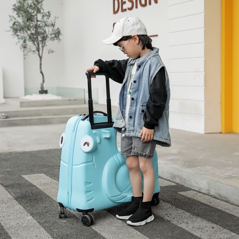 JPXB/Детский чемодан на колесиках, чемодан для верховой езды, мультяшный чемодан, 24 дюйма, Детский чемодан для верховой езды, чемодан на колесиках