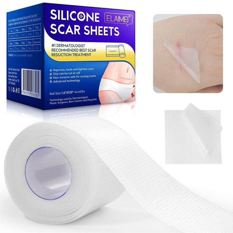 Sdotter Silicone Scar Sheets Tummy Tuck Scar Removal Scar Removal Strips For C-Section & Keloid 1.57x 118 Stretch Mark Sheet