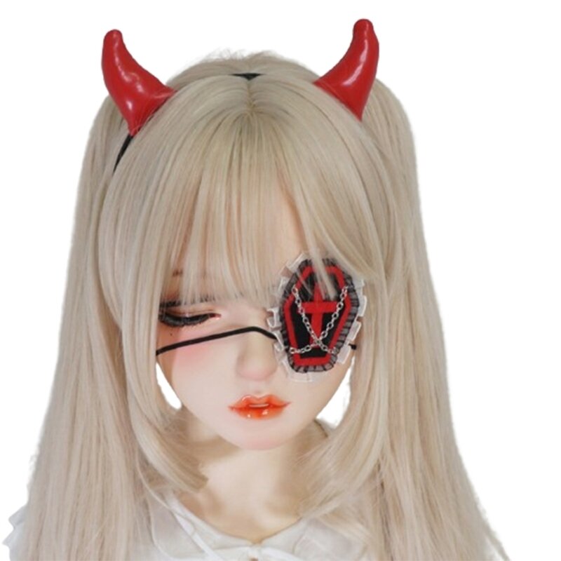 Masque pour les yeux gothique croisé, bandeau pour les yeux, Costume Cosplay Anime mignon