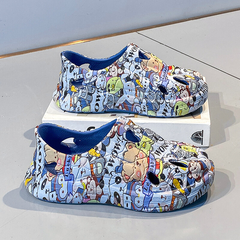 Children Slipper Boy Sandals Cartoon Printed Water Beach Summer Shoes Sneaker Sports Casual Boy Slipper Sandals Free Shipping