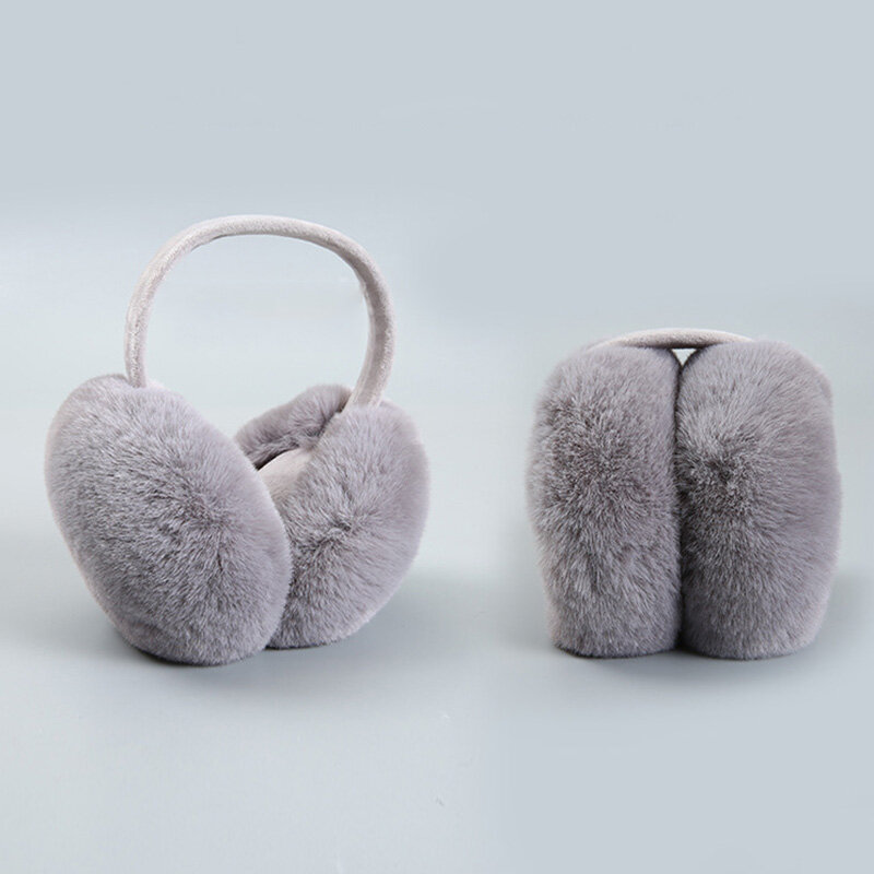 New Fur Solid Color Ear Muffs Autumn Winter Warm Earmuffs Comfort Unisex Skiing Fur Headphones Ear Warmer Woman Ear Cover