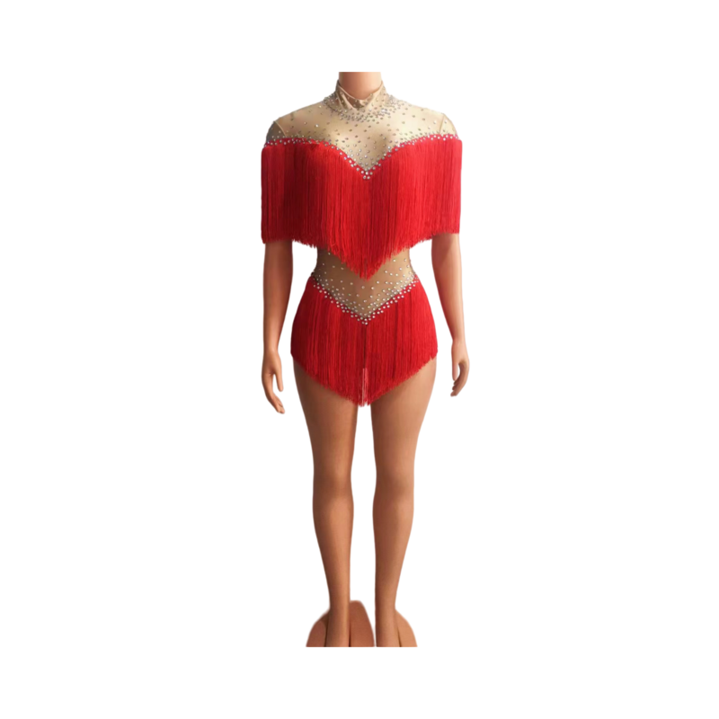 Seksowne frędzle 7 kolorów frędzle łaciński danceotard strój urodzinowy świętują kostium body kostium A101