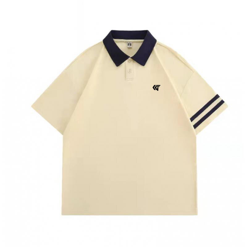 T-shirt de golf tout coton à manches courtes pour hommes et femmes, mode décontractée, vêtements de couple, grande taille, été, nouveau, 2024