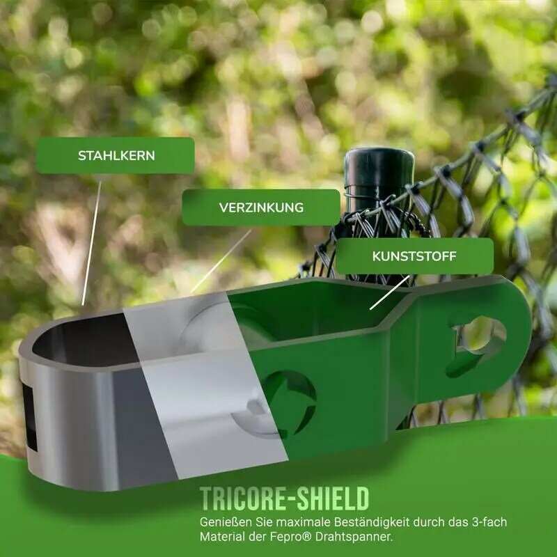 Tensor de Cable de Metal de alta resistencia, herramienta de abrazadera de jardín, tensor de Cable de acero de revestimiento verde, 10 piezas