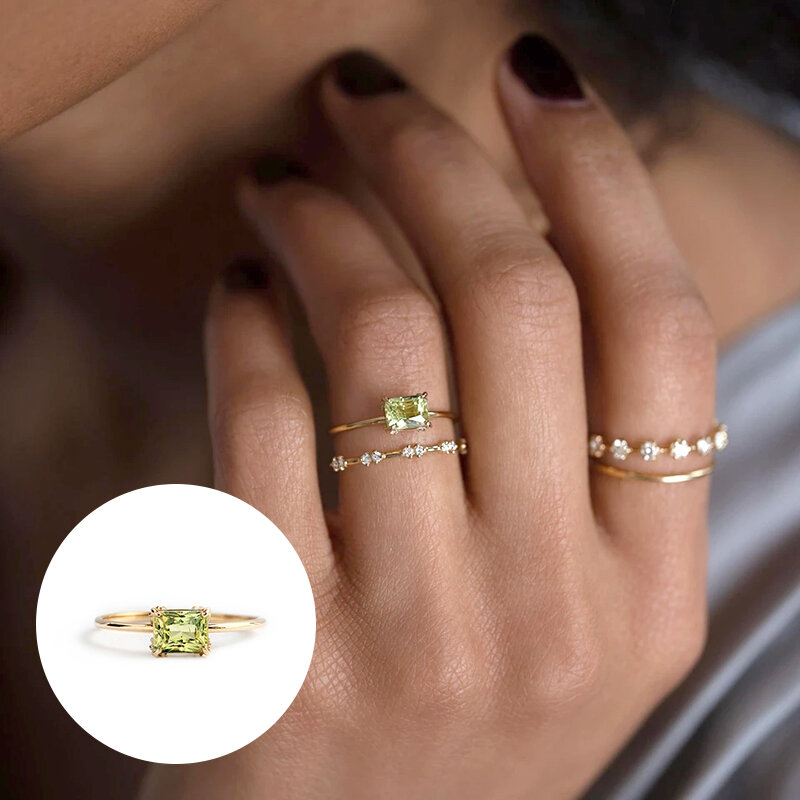 Mc-autênticos 925 anéis de prata esterlina para mulheres e meninas, anel com zircão, folha fina, jóias finas