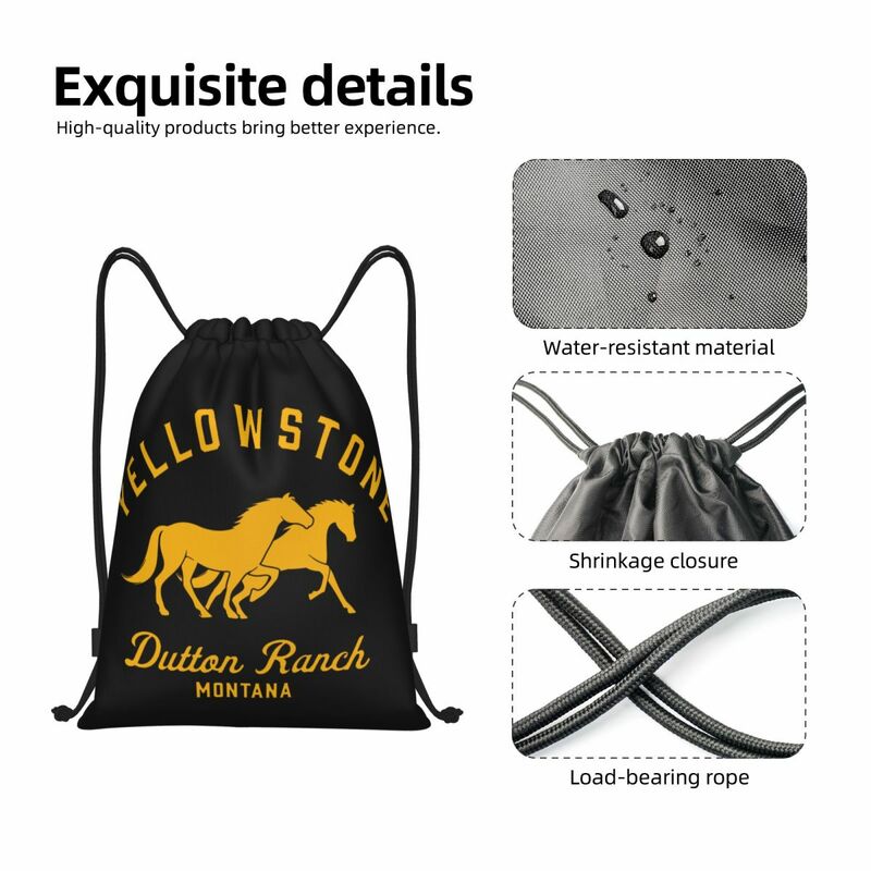 Custom Dutton Ranch Yellowstone Drawstring Backpack Bags Men Women Lightweight Gym Sports Sackpack Sacks for Training
