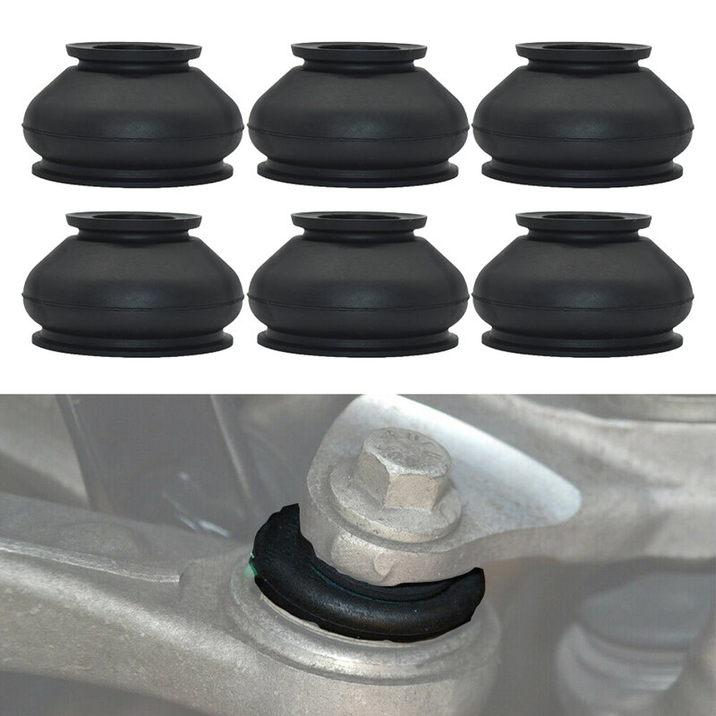 Steering Cover Dust Boot Covers Suspension Steering Cover 6pcs Ball Joint Black Dust Boot Covers Rubber 10 25 25MM