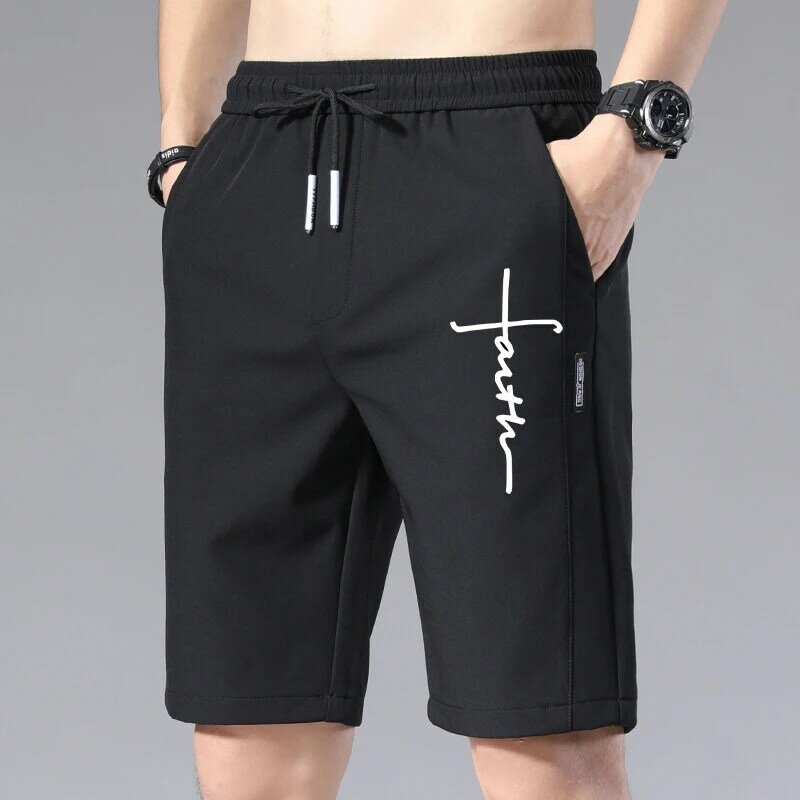 Pantalones cortos deportivos de estilo coreano para hombre, Shorts transpirables de color sólido, para entrenamiento, playa, Verano