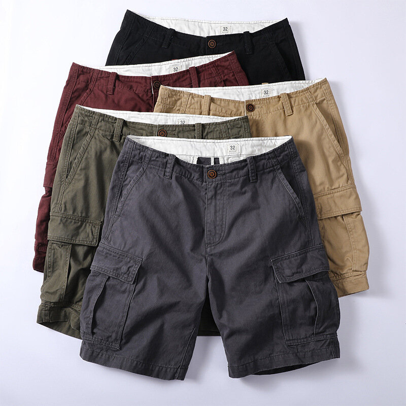 Pantalones cortos militares de camuflaje Retro para hombre, ropa de calle de algodón, informal, holgada, táctica