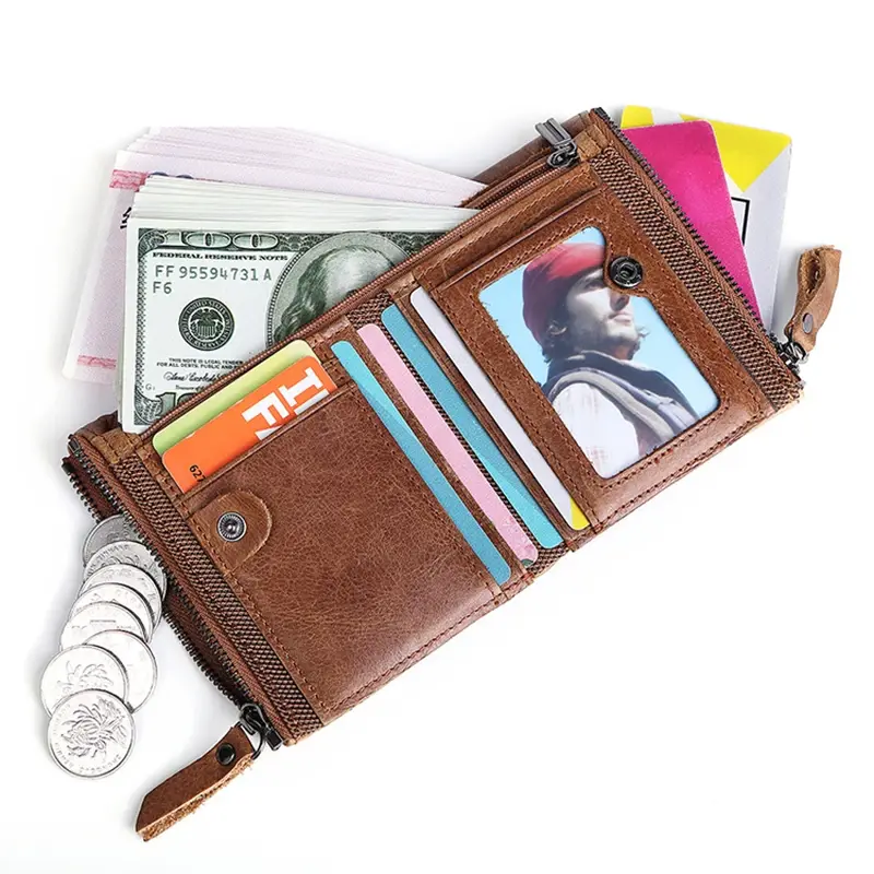 2020 nowa skóra wołowa prawdziwa skórzana portfel męski krótka portmonetka mała portfele Vintage marka wysokiej jakości designerski uchwyt