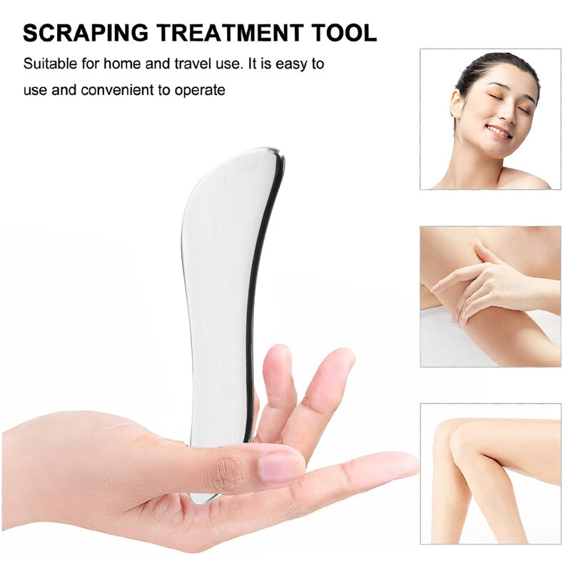 1Pcs Guasha Massage Tool Stainless Steel Soft Tissue Scraping Massage Tool,Physical Therapy Stuff for Back Leg Arm Neck Shoulder