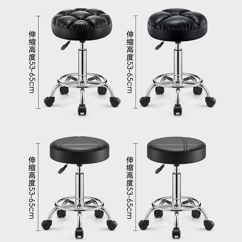 Cadeira de elevação rotativa com rodas, fezes redondas, móveis de cabeleireiro, salão de beleza, barbearia, manicure personalizado