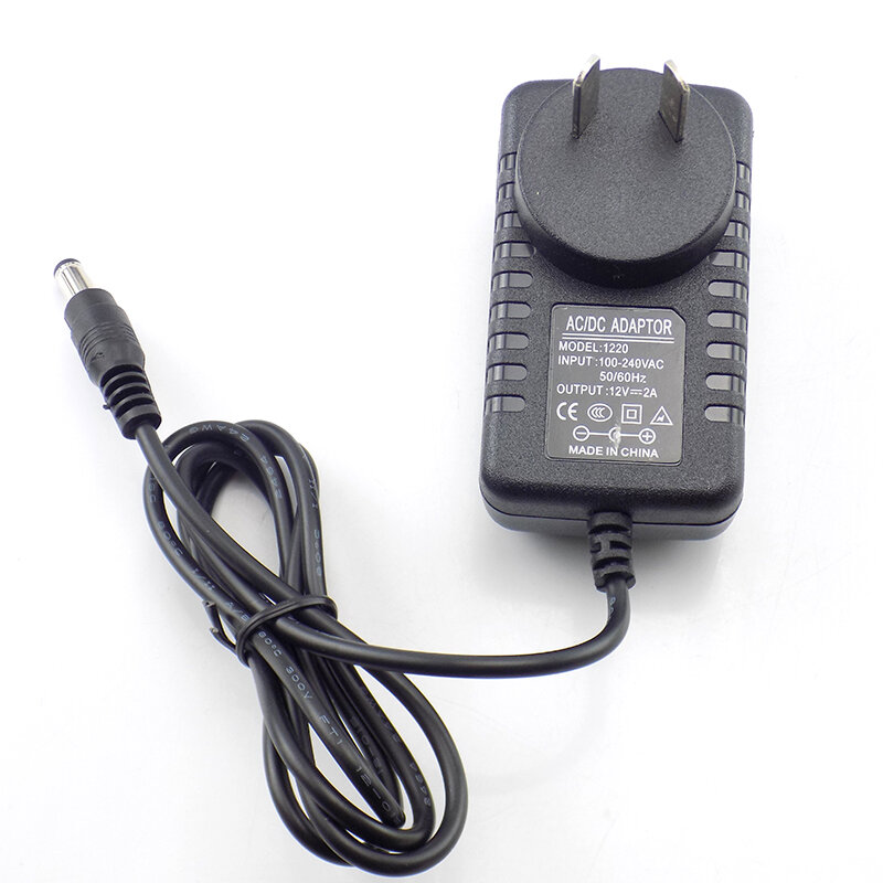 Adapter DC Plug AC ke DC Power Supply Adapter 12V 2A 100-240V Charger Adapter untuk CCTV LED Strip lampu US EU AU UK Plug