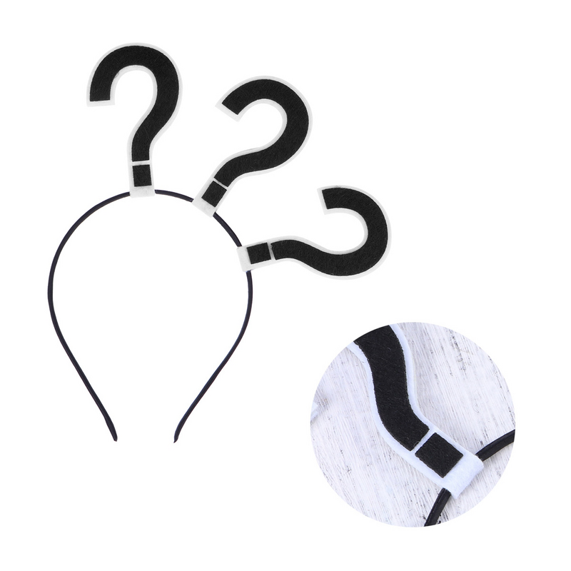 Question Mark Shaped Headband para mulheres e meninas, laço de cabelo, fecho de cabelo, banda, acessórios, preto