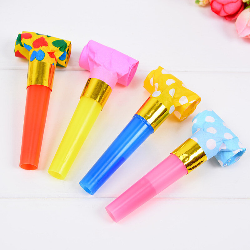 10pcs/set Multicolor Party Blowouts Whistles Kids Birthday Party Favors Decoration Supplies Noice Maker Toys Goody Bags Pinata