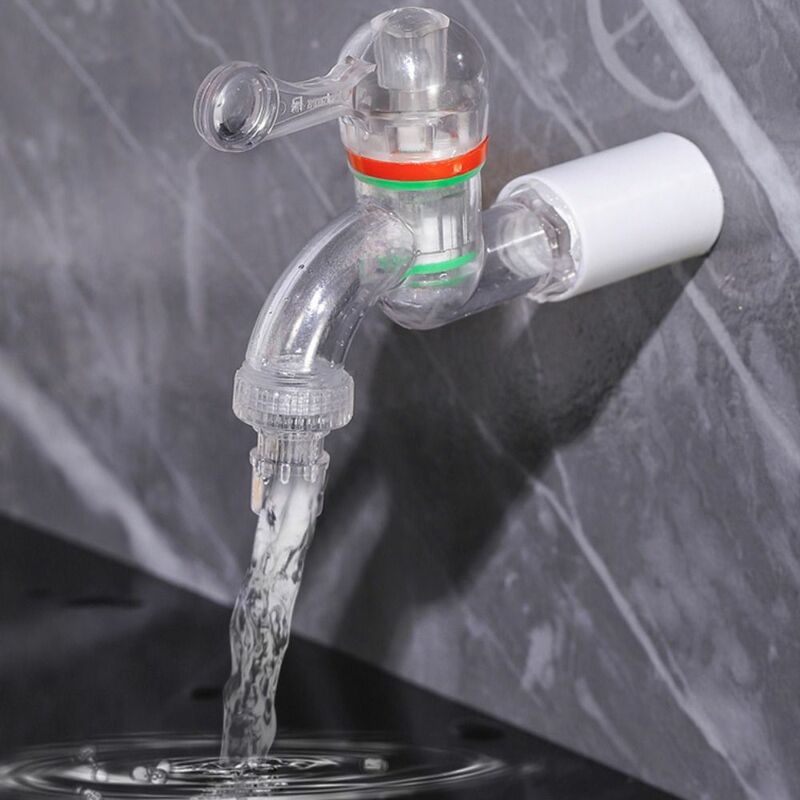 Grifo transparente de plástico anticongelante, grifo de agua duradero, conector Universal de riego de jardín, válvula de lavadora, 20/25mm