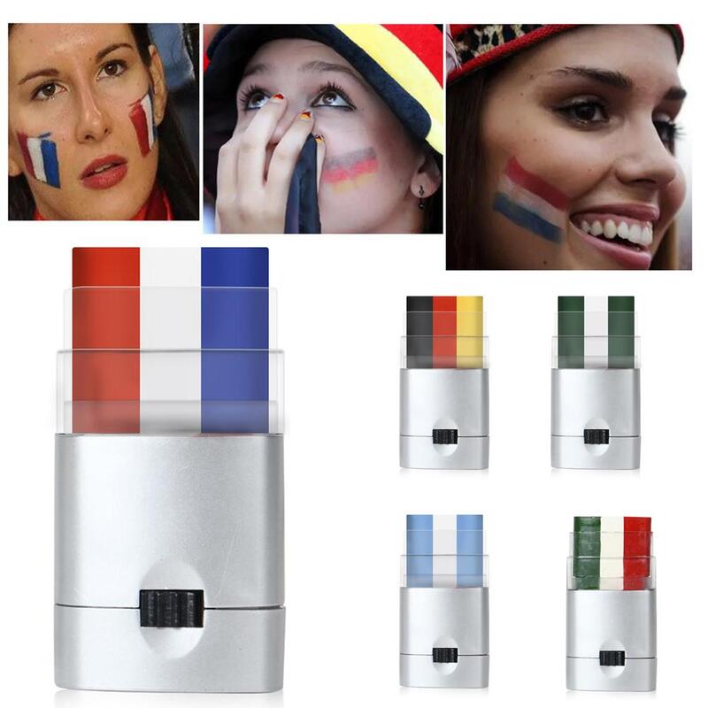 Country Flag Face Paint Stick Stripe Football Fan Brush Stick Face & Body Paint For France Netherlands Flag Euros Sports Events