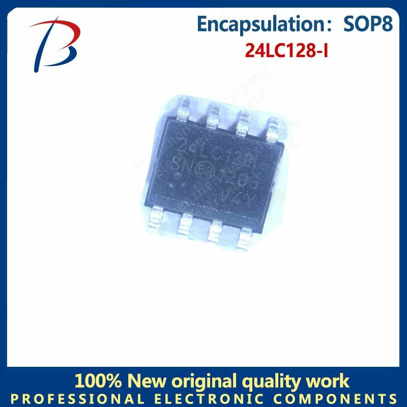 10PCS   24LC128-I package SOP8 memory chip