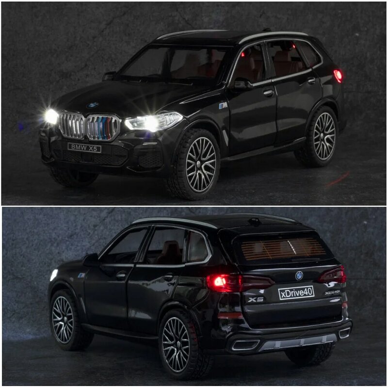 1:32 BMW X5 SUV Alloy Car Model Diecasts & Toy Vehicles Metal Toy Car Model Simulation Sound and Light Collection Gift