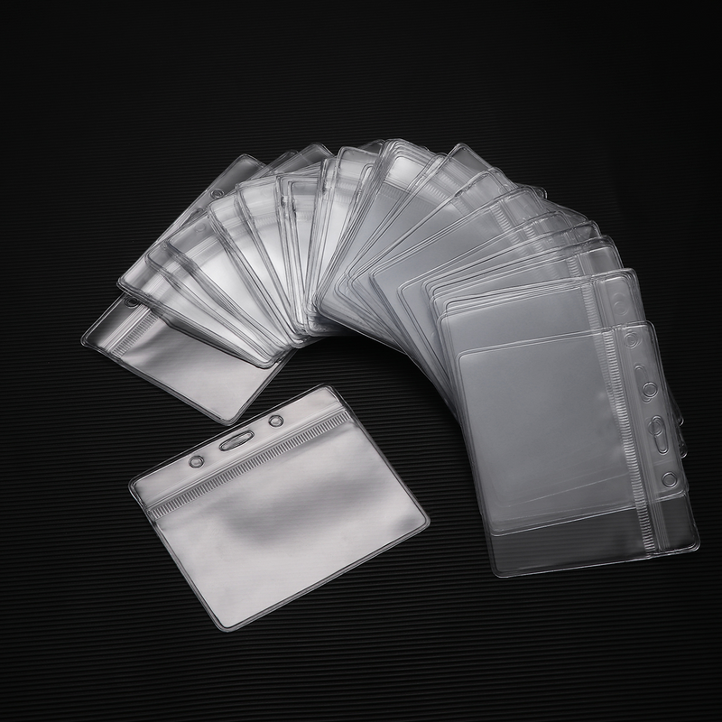Placa de identificación de plástico de vinilo transparente, soporte transparente, etiqueta de nombre Horizontal, placa de nombre impermeable, suministros de oficina