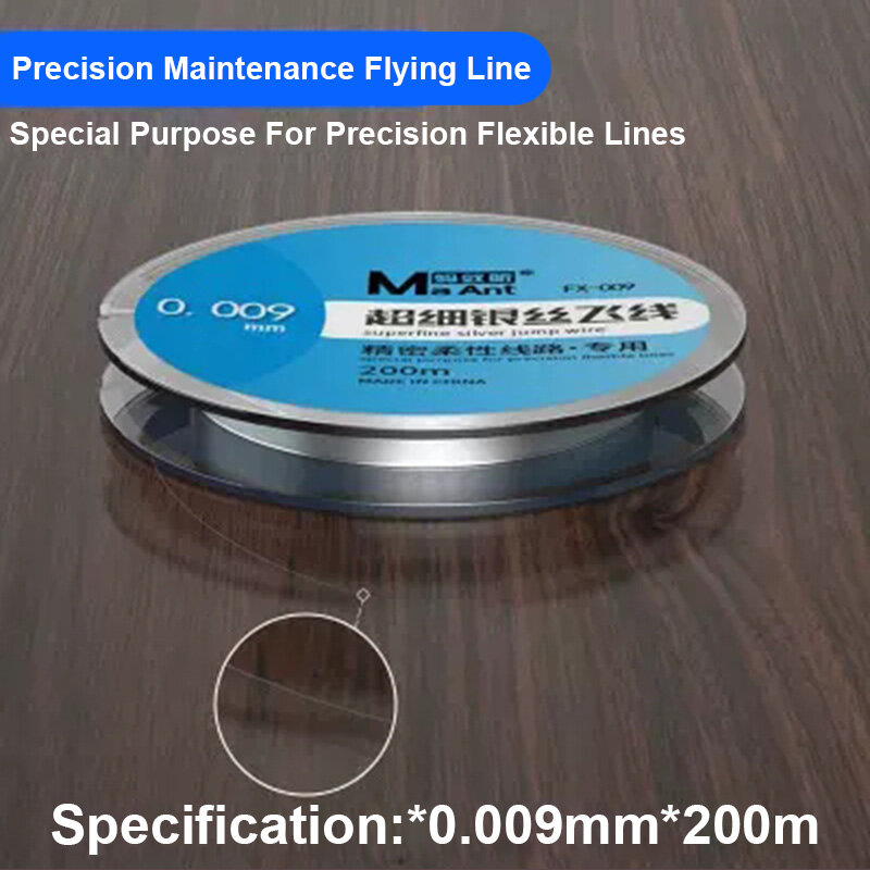 MaAnt Precision Manutenção Flying Leads, Copper Wire, Fingerprint Welding Repair, Telefone, 0.01, 0.02, 0.009mm, 200m