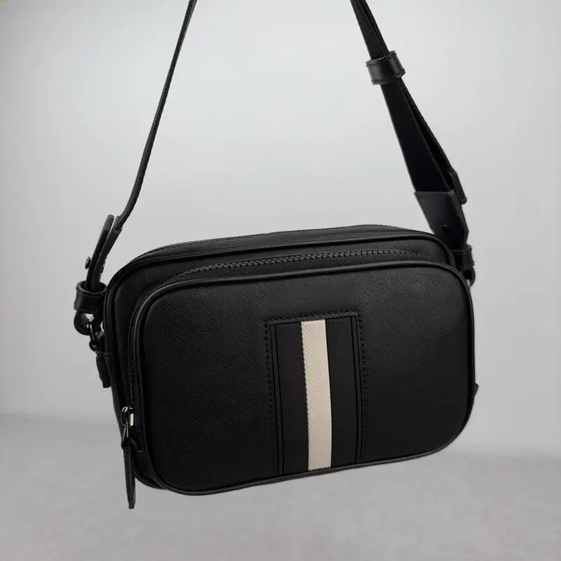 Luxury Bal Brand Shoulder Bags Men's Casual Business Commuter Shoulder Bag Crossbody Bag Genuine Leather High Quality Chest Bag