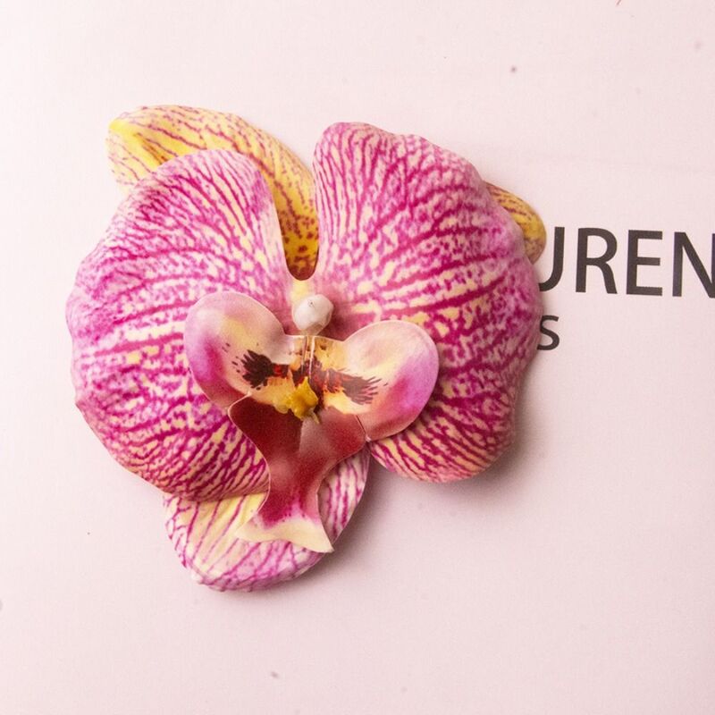 蝶の蘭の人工花、DIYスクラップブッキング、韓国スタイル、手作り、8.5cm、2個