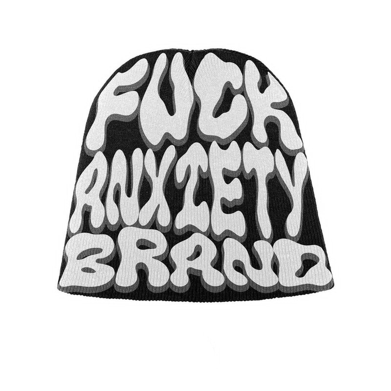 Chapeau en laine acrylique à motif graphique Goth pour hommes et femmes, bonnets chauds, Skullies décontractés, Grunge, Hip Hop, extérieur, hiver, Y2K