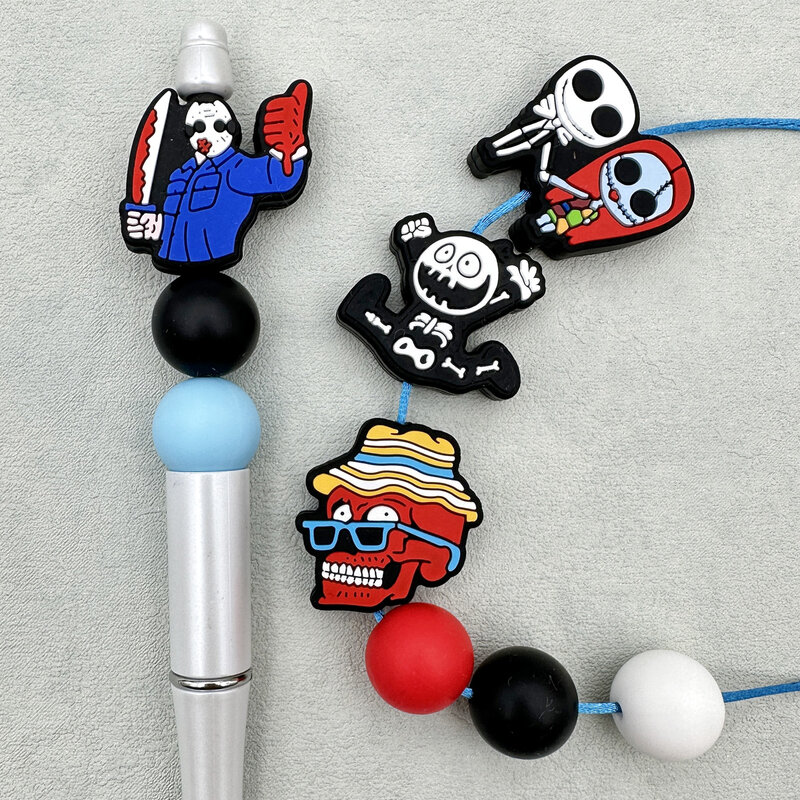 10PC Silicone Bead Baby Halloween Horror Beads Baby Toy DIY String Pen Bead Nipple Chain Jewelry Accessories Kawai Gifts