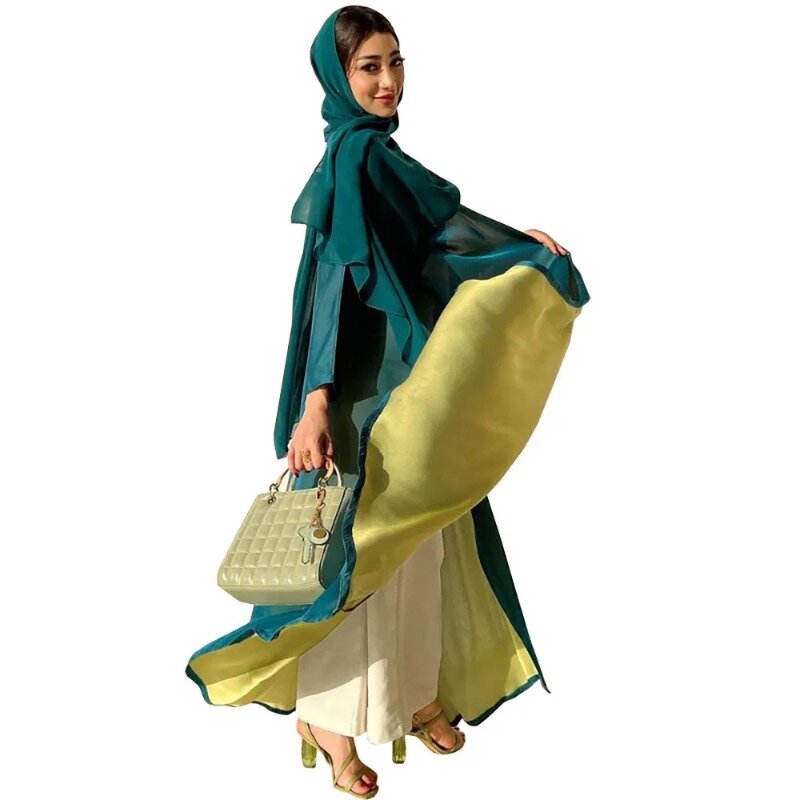 Vestido muçulmano Abaya Kimono para mulheres, Dubai Hijab, Cardigan Kaftan, Robe Ramadan, Vestidos Maxi de Noite Islâmica