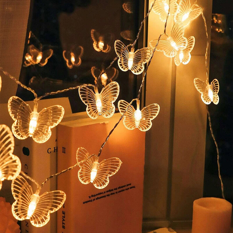 Nấm Đèn Dễ Thương Mật Ong Bướm LED Cổ Dây Đèn Vòng Hoa Khu Vườn Nhà Giáng Sinh Năm Mới Cưới Trang Trí Cây Đèn