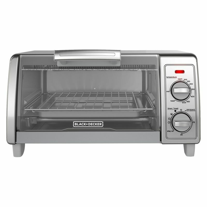 Modern Silver 4-Slice Toaster Oven with Sleek Finish