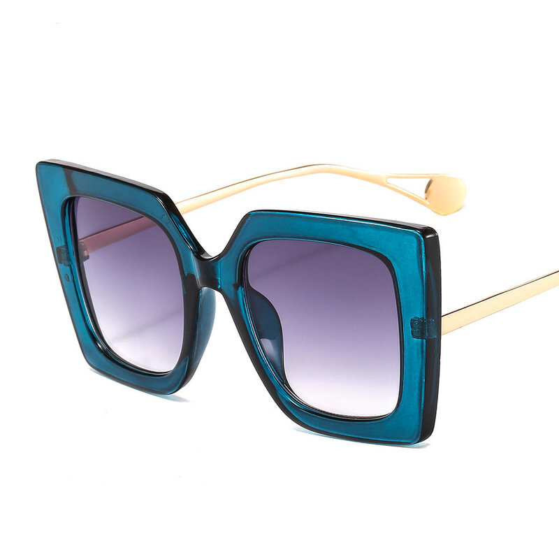 Luxus polarisierte Frauen übergroße quadratische Sonnenbrille Mode Retro Vintage Retro Brille UV400 Schutz verspiegelte Sonnenbrille