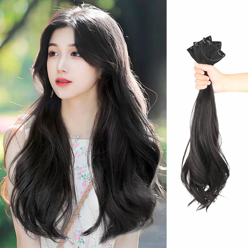 Wig Pieces Natural Simulation Synthetic Wig Increase Hair Volume Fluffy Long Curly Hair Invisible Hair Extensions for Women