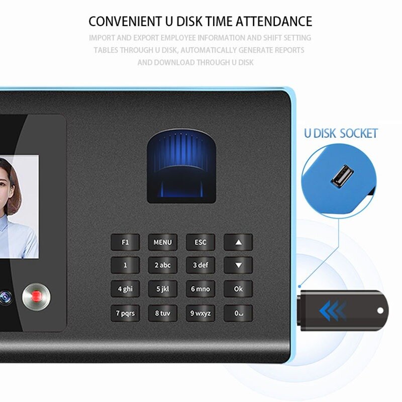 Máquina de tarjeta de tiempo de reconocimiento Facial YK-FA01, dispositivo de inicio de sesión Facial todo en uno con huella dactilar, para empleado