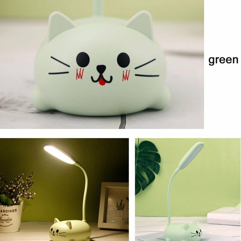 Популярный мультяшный милый животный Кот кролик олень USB зарядка светодиодный настольная лампа для чтения с защитой глаз