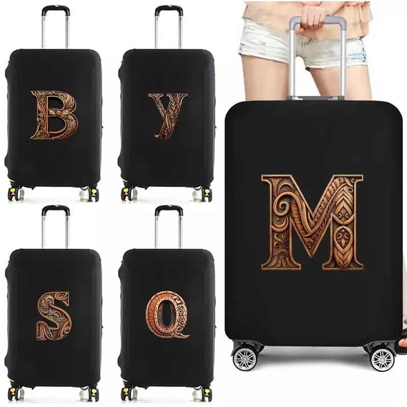 Luggage Cover Protective Covers Travel Luggage Scratch Proof Dust Cover Reusable Dust Cover Washable Wood Art  Print Pattern