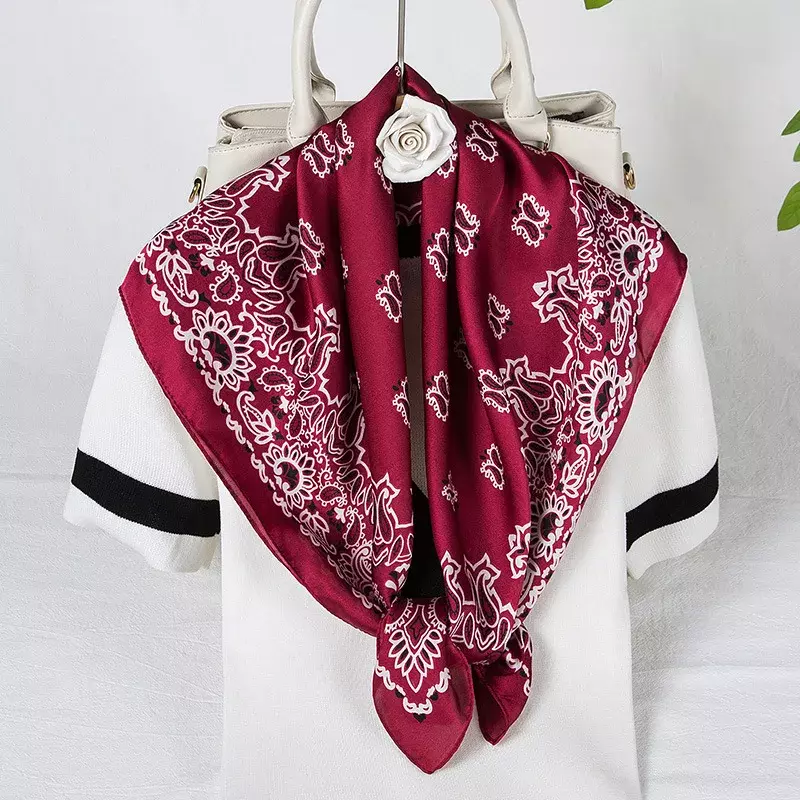 Mode Paisley Print Tuch Frauen Haar Schal Seide Stirnband Bandana Kopf Schals Weibliche 70*70cm Platz Hijab Schals für Damen