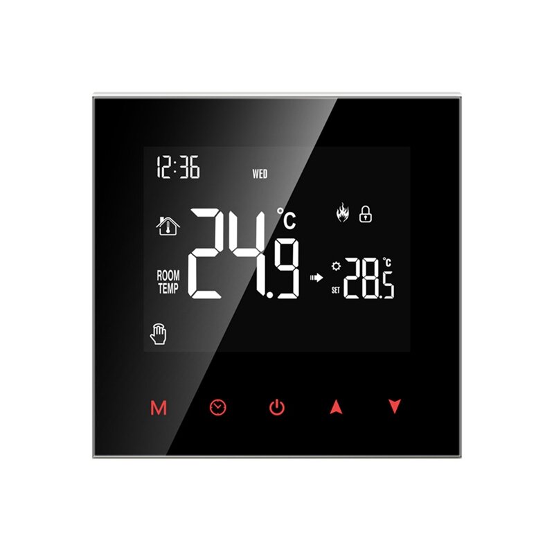 Termostat layar sentuh LCD cerdas Wifi, termostat NWT100-16A pemanas listrik dengan LCD
