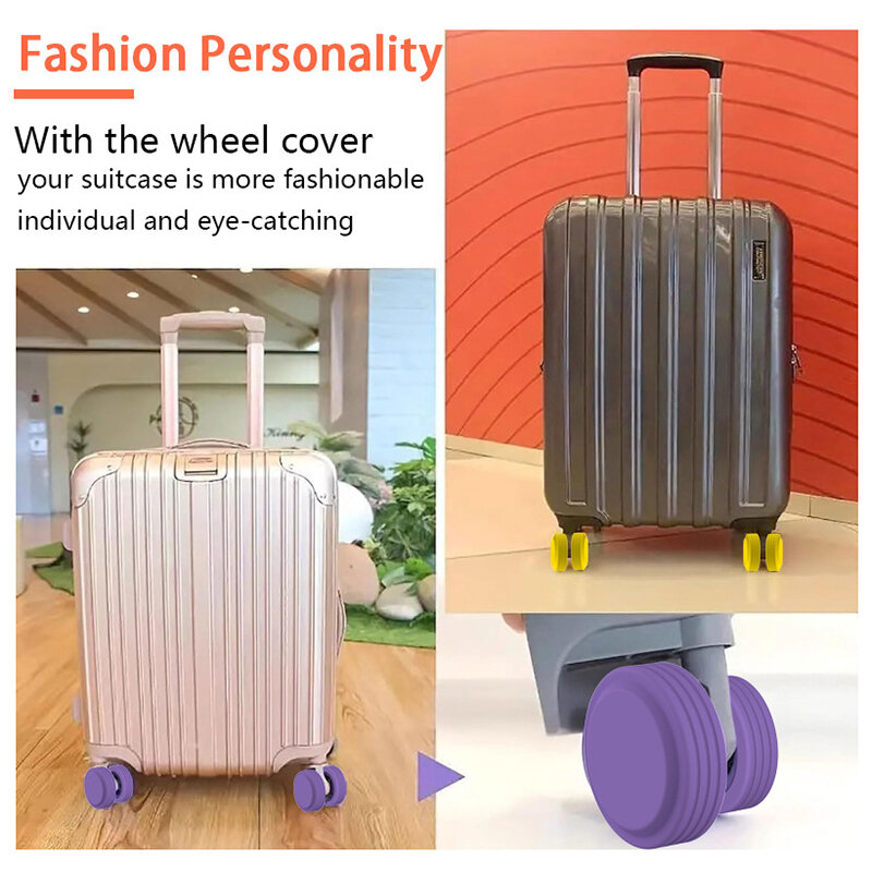 1Pc Silicone Wheels Protector Travel Luggage Caster Shoes Reduce Wheel Suitcase Trolley Box Casters Cover With Silent Sound