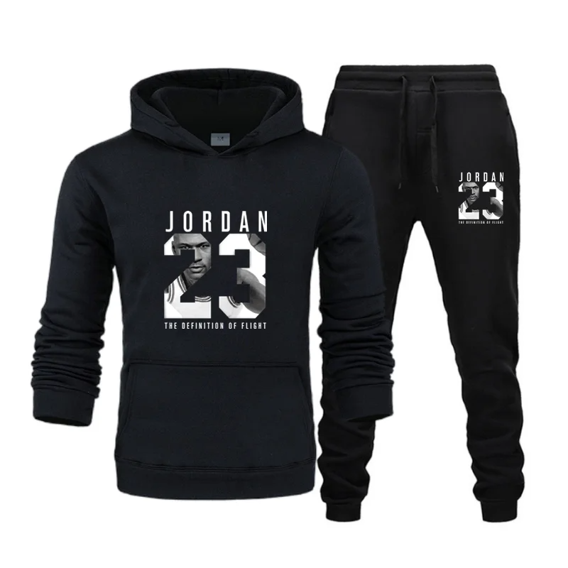 Men's and women's hooded sportswear and jogging pants, hip-hop sportswear, fashion set, spring/summer, 2 pieces