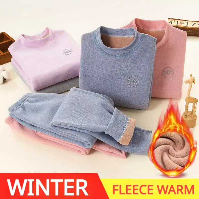 Thermo-Unterwäsche für Jungen Fleece 37 °c konstante Temperatur warm zwei Stück Kinder Winterkleid ung Set Teenager Kinder lange Unterhosen