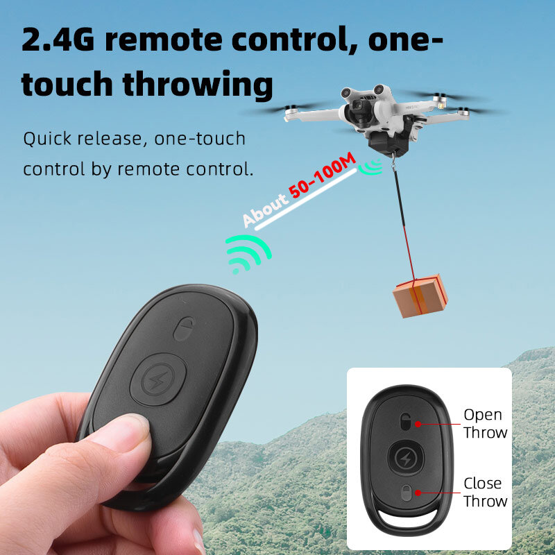 Airdrop System for DJI Mavic 3/2 Zoom AIR 2 Mini 3/Mini 4 Pro Drone Fishing Bait Wedding Ring Gift Deliver Life Rescue Thrower