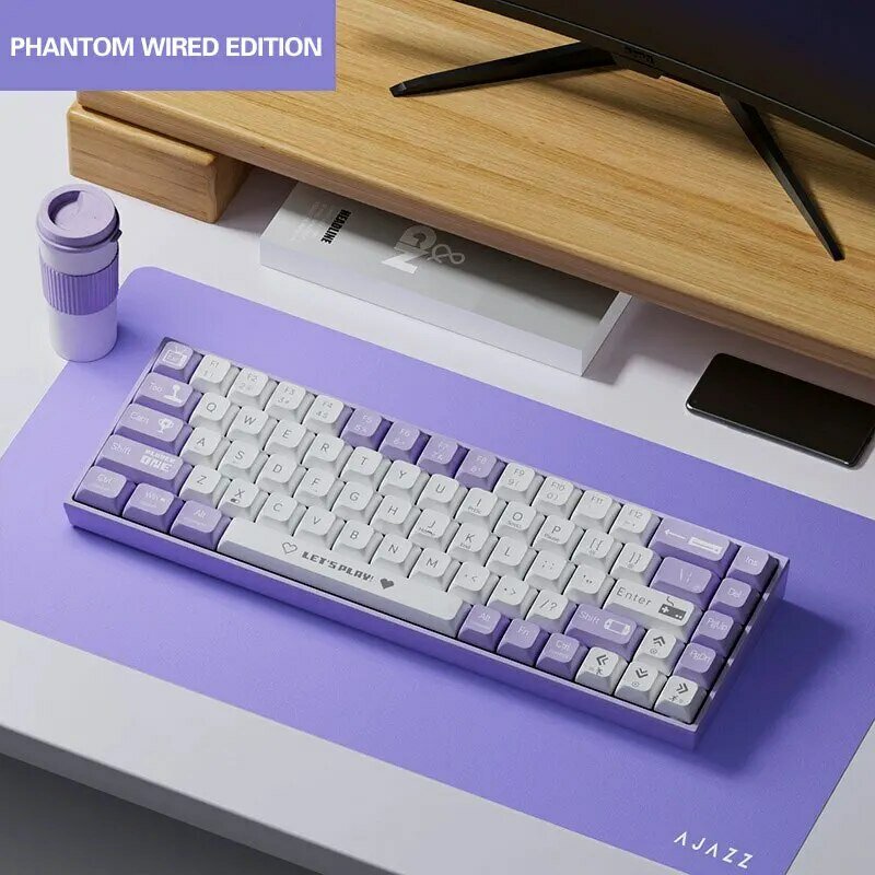 AJAZZ AK680 Mechanical Keyboard Gaming Wired Compact Laptop Tea Or Red Shaft 68 Keys