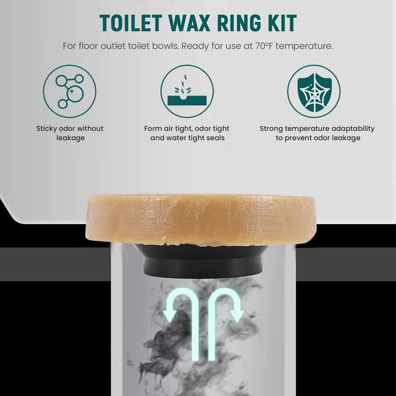 Toilet Wax Ring Kit For Floor Outlet Toilets New Install Or Re-Seat