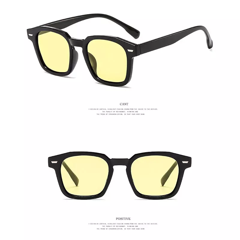Солнцезащитные очки в ретро-стиле UV400 для мужчин и женщин, роскошные винтажные солнечные аксессуары оверсайз в квадратной оправе, чёрные, в классическом стиле, 2024