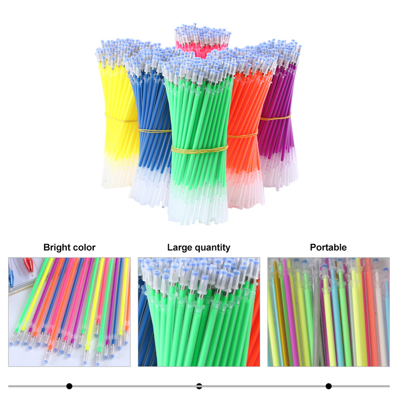 Gel Pen Refills Colorful Gen Pen Refill Student Stationery Office Supplies Kids Students Portable Neutral Pen Refills