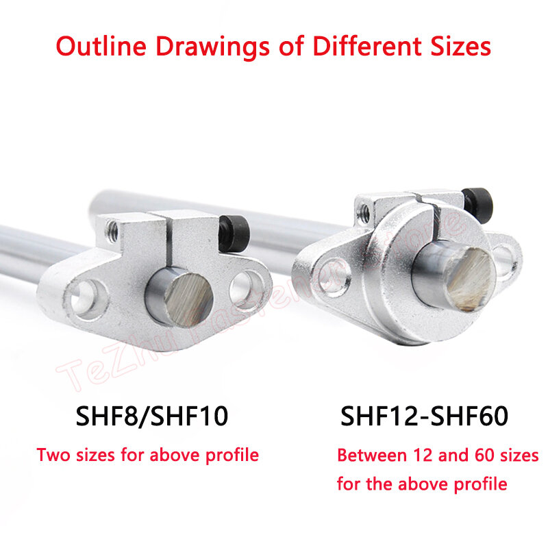 Eixo óptico horizontal suporte de fixação, suporte SHF8, 10, 12, 13, 16, 20, 25, 30, 35, 40, 50, 60, liga de alumínio, 1pc