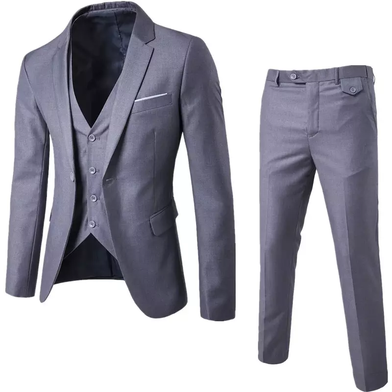 Männer Blazer 3 Stück Sets Hochzeit 2 Anzüge elegante Jacken formelle Business Luxus volle Weste Hosen Mäntel klassisch versand kostenfrei